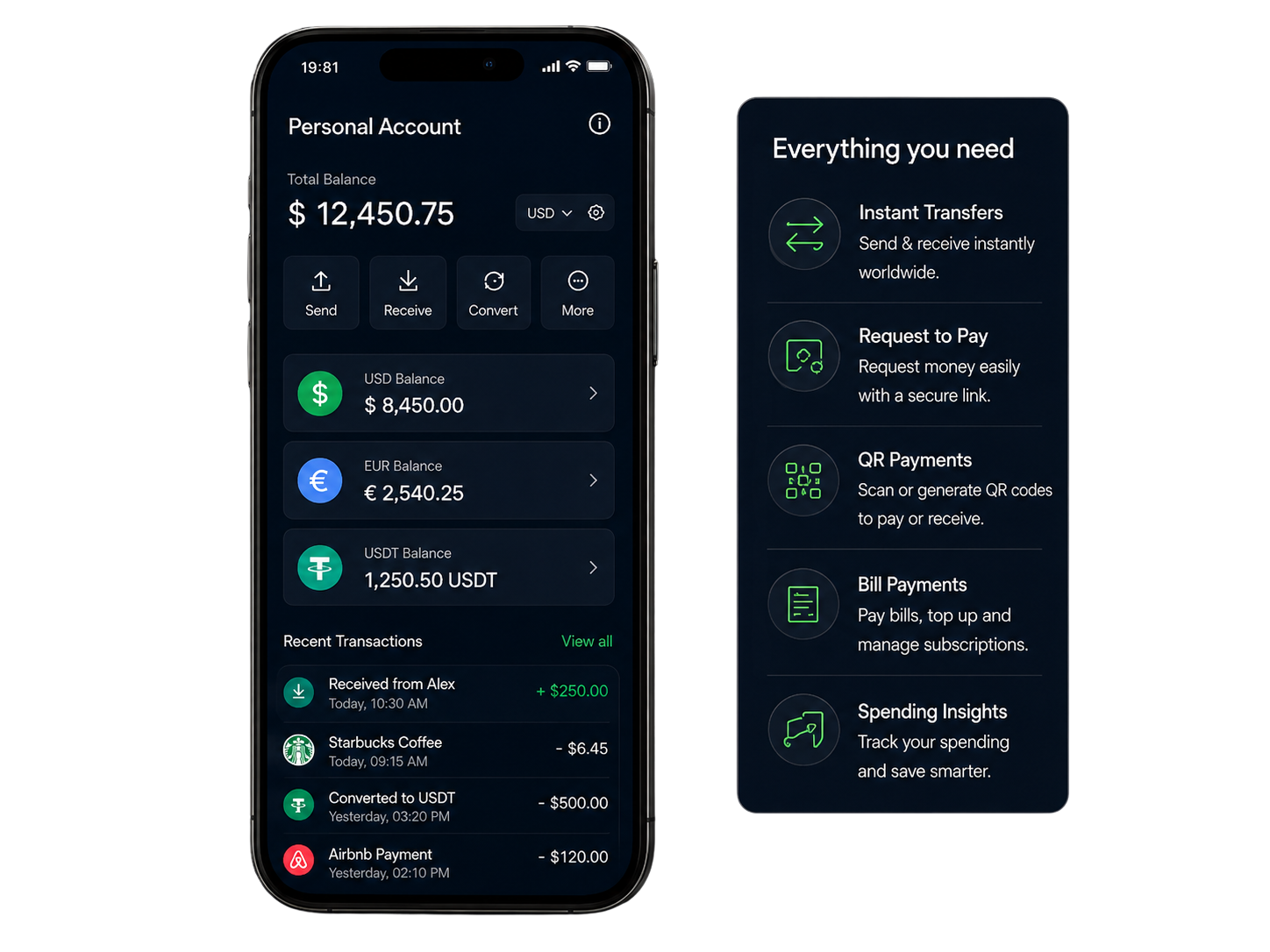 Titan personal account app and features